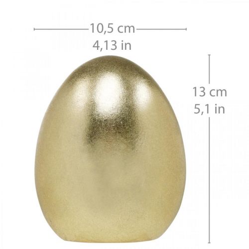 Artikel Goldenes Dekoei, Deko für Ostern, Keramik Ei H13cm Ø10,5cm 2St