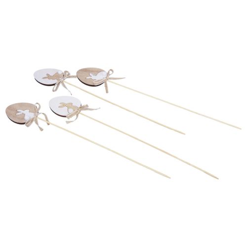 Artikel Blumenstecker Osterdeko Holz Ei mit Hase Natur 5×7cm 12 St