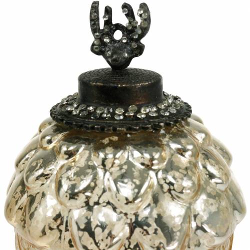 Floristik24 Deko-Eichel zum Hängen Glas 15cm Champagner 2St im Set