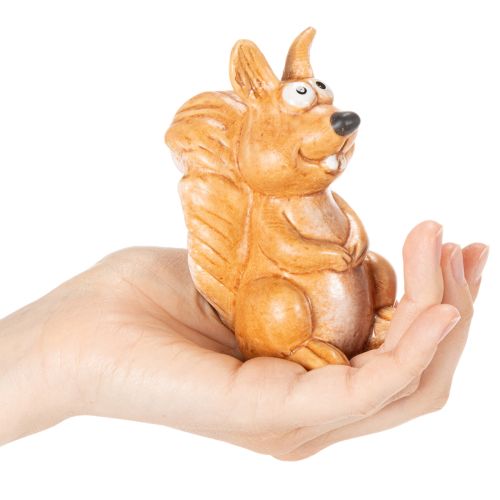 Eichhörnchen Figur sitzend aus Keramik 10 cm Braun für Herbstdekoration | Floristik24.ch