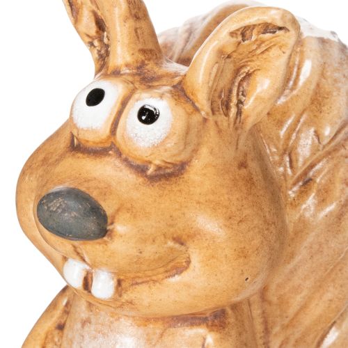Eichhörnchen Figur sitzend aus Keramik 10 cm Braun für Herbstdekoration | Floristik24.ch
