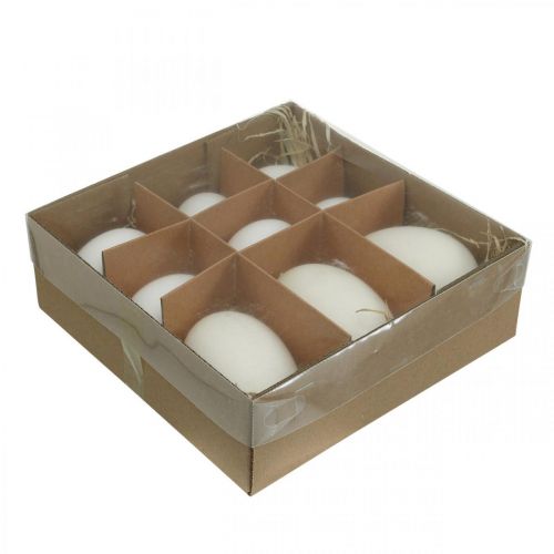 Artikel Schwaneneier & Hühnereier Mix Ausgeblasene Eier Weiß 5,5/8cm 9St