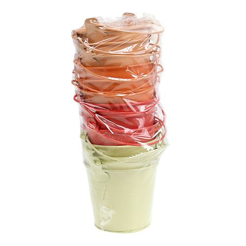 Floristik24 Eimer Orange Mix Ø8cm H7cm 12St