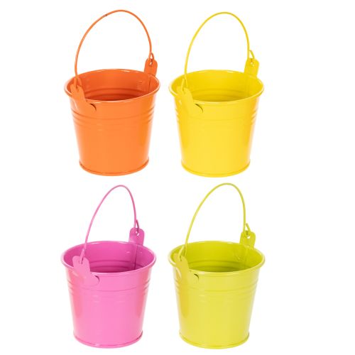 Metalleimer bunt aus verzinktem Stahl Ø8cm H7,5cm 12er-Set für Dekoration online kaufen | Floristik24.ch