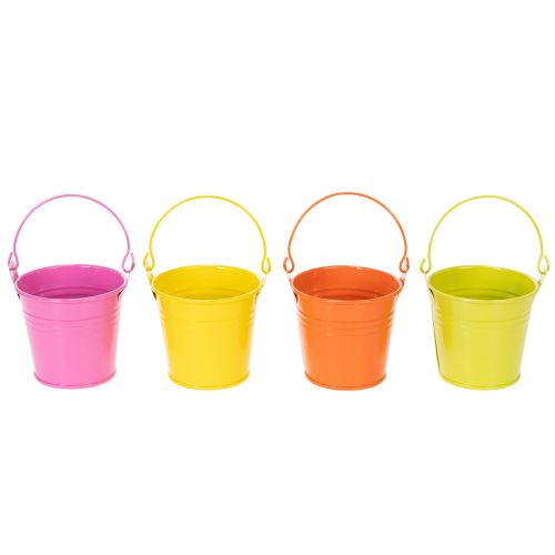 Metalleimer bunt aus verzinktem Stahl Ø8cm H7,5cm 12er-Set für Dekoration | Floristik24.ch