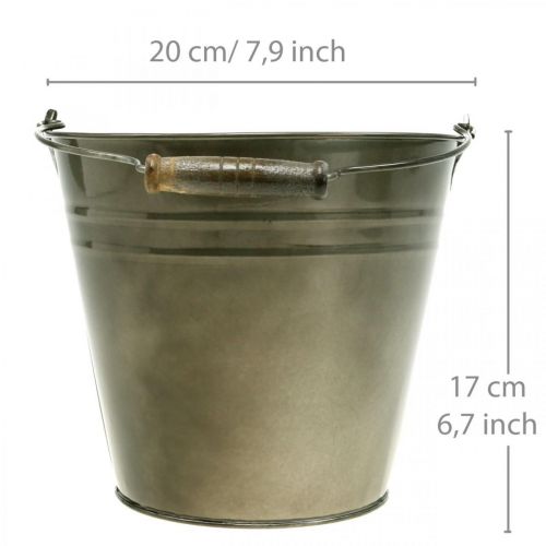 Floristik24 Metalltopf, Eimer zum Bepflanzen, Pflanzgefäß Ø20cm H17cm