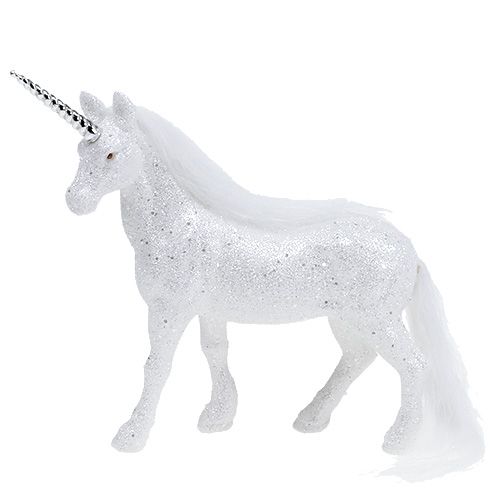 Floristik24 Einhorn Weiß mit Glitzer 18cm 2St