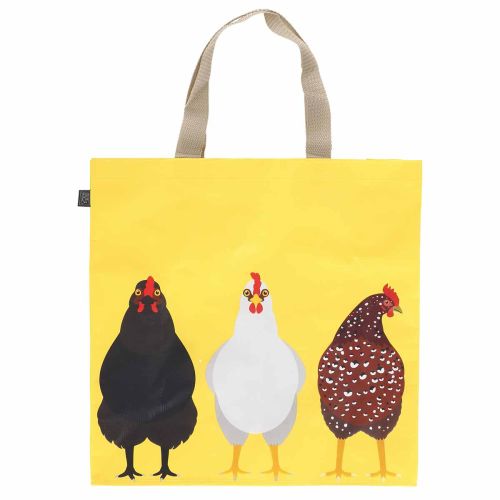 Shopper mit Hühner-Motiv, gelb, 40 × 40 × 15 cm | Floristik24.ch