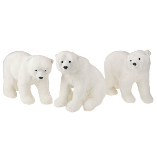 Floristik24 Eisbär Deko Figuren stehend und sitzend Weiß 16/20cm 3St
