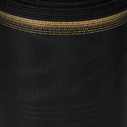 Schwarzes Kranzband aus Taft 175mm breit mit goldener Perlkante für Trauerfloristik | Floristik24.ch