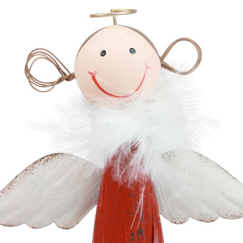 Floristik24 Engel Deko Metall Tischdeko Weihnachten Figur Rot 10,5×4,5×20cm