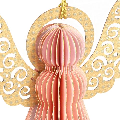Artikel Engel Papieranhänger Weihnachten Apricot Gold 12cm 4er Set