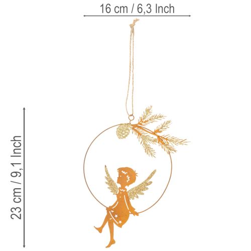 Engel Metall Deko-Ring Rostoptik Ø16,5 x 23,5cm 3 Stk Weihnachtsdekoration | Floristik24.ch