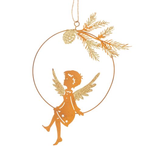Engel Metall Deko-Ring Rostoptik Ø16,5 x 23,5cm 3 Stk Weihnachtsdekoration | Floristik24.ch
