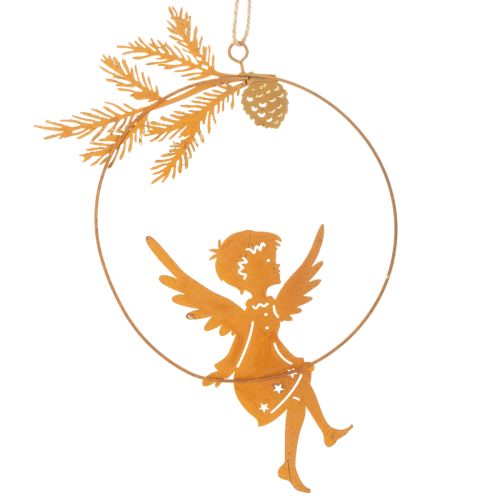 Engel Metall Deko-Ring Rostoptik Ø16,5 x 23,5cm 3 Stk Weihnachtsdekoration | Floristik24.ch