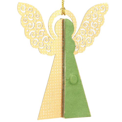 Floristik24 Engel Wabenpapier Deko Weihnachten Grün Gold 12cm 4 St