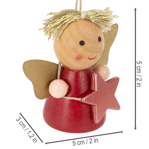 Deko-Anhänger Engel aus Holz 5 cm bunt mit Stern 9 Stück | Floristik24.ch