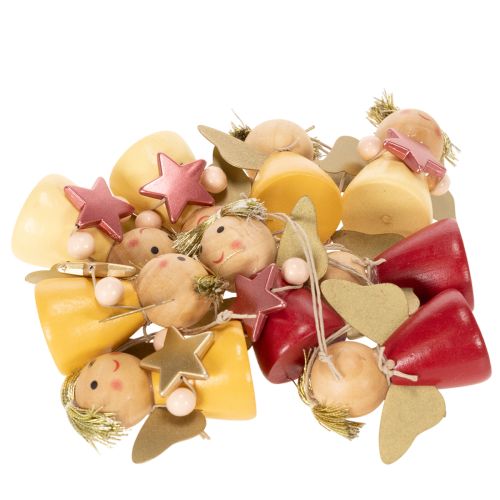 Deko-Anhänger Engel aus Holz 5 cm bunt mit Stern 9 Stück | Floristik24.ch
