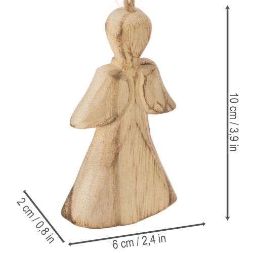 Engel aus Holz zum Aufhängen 10 cm 12er-Set | Floristik24.ch