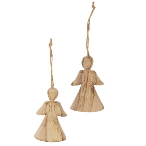 Engel aus Holz zum Aufhängen 10 cm 12er-Set | Floristik24.ch