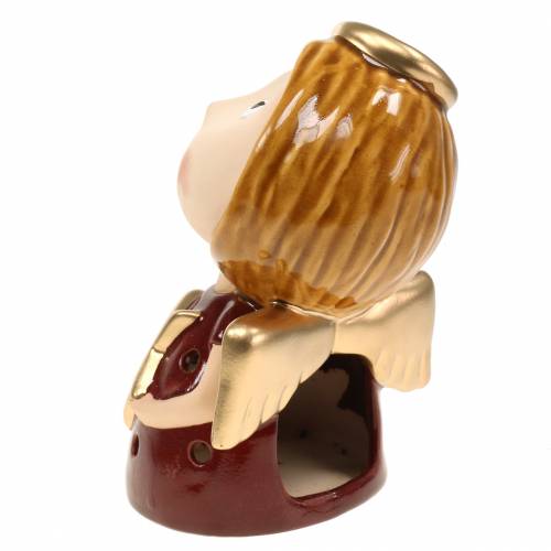 Floristik24 Windlicht Engel Keramik mit Stern H17cm