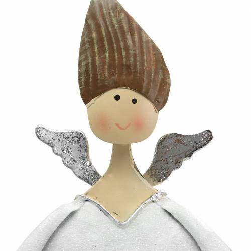 Floristik24 Deko Engel-Trio Metall Weiß, Glitzer Ø10/11,5/7cm H28,5/18/21cm 3St