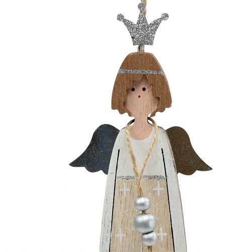 Floristik24 Engel Natur, Silber zum Hängen 20cm 6St