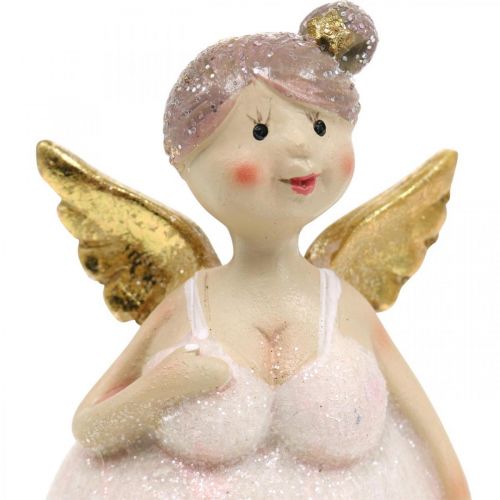 Floristik24 Tischdeko Engel Rosa Deko Figur Weihnachten 4,5×3,5×9,5cm 4St