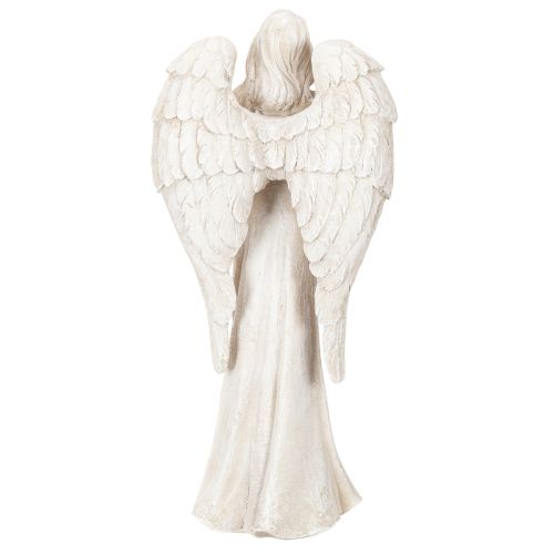Engel Figur stehend betend 36 cm weiss Kunststein | Floristik24.ch