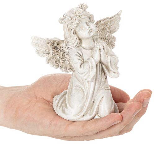 Betende Engelfiguren sitzend 13cm Polyresin Grau 2 Stück | Floristik24.ch