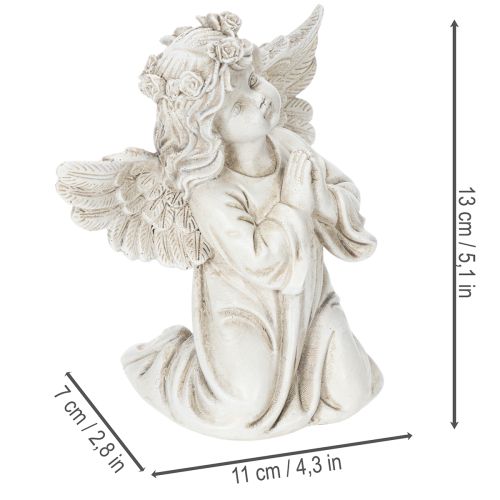 Betende Engelfiguren sitzend 13cm Polyresin Grau 2 Stück | Floristik24.ch