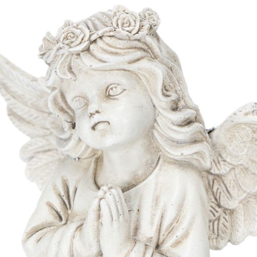 Betende Engelfiguren sitzend 13cm Polyresin Grau 2 Stück | Floristik24.ch