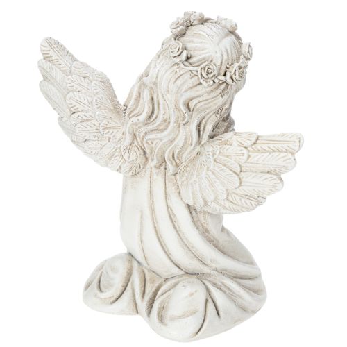 Betende Engelfiguren sitzend 13cm Polyresin Grau 2 Stück | Floristik24.ch