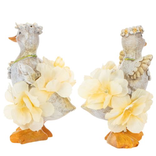 Artikel Deko Ente Figur im Blumenkleid Frühling Detailreiche Sommerdeko Accessoire 11cm 2St