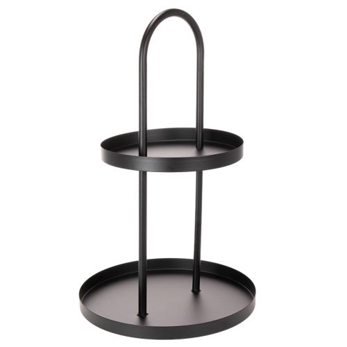 Metall Etagere rund 58 cm schwarz doppelt geschichtet für Dekoration im Innenbereich