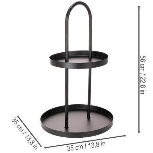 Metall Etagere rund 58 cm schwarz doppelt geschichtet für Dekoration im Innenbereich | Floristik24.ch