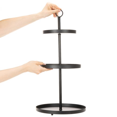 Etagere dreistöckig Metall Rund 61 cm Schwarz für Tischdekoration | Floristik24.ch