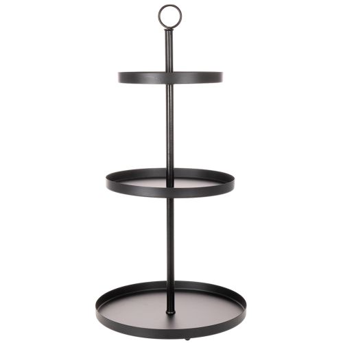 Etagere dreistöckig Metall Rund 61 cm Schwarz für Tischdekoration | Floristik24.ch
