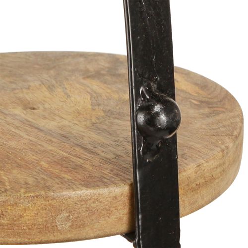 Artikel Etagere 3-stöckig Holz Deko Natur Schwarz Ø30cm H52cm