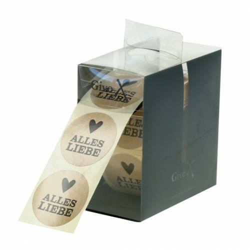Floristik24 Etiketten "Alles Liebe" Natur Ø3,5cm 500St