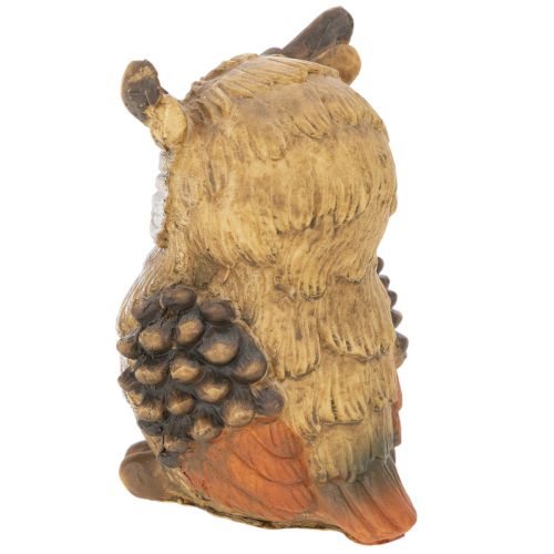 Eulenfigur aus Polyresin, sitzend, 11 cm hoch, braun-weiss | Floristik24.ch