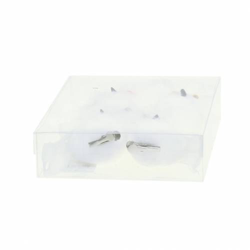 Floristik24 Deko Eule am Clip Weiß 10cm 4St