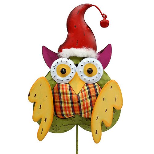 Floristik24 Eule als Blumenstecker Bunt 16cm L48cm 3St