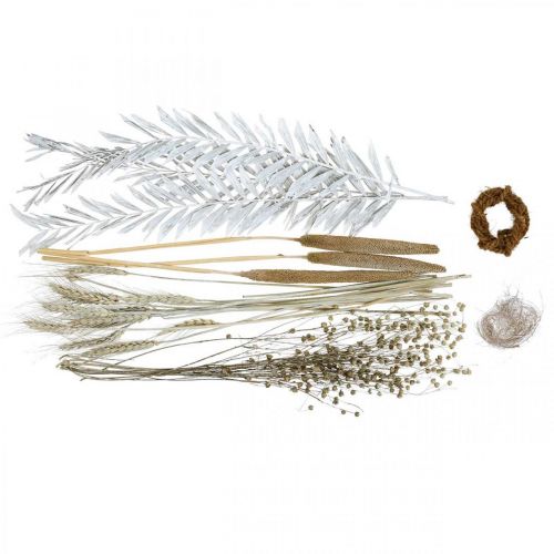 Floristik24 Trockenblumen DIY Box Exoten Trockenstrauß Weiß, Natur H55cm