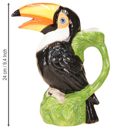Artikel Exotische Deko Vase Tukan Keramik Figur Bunt 20×10×24cm