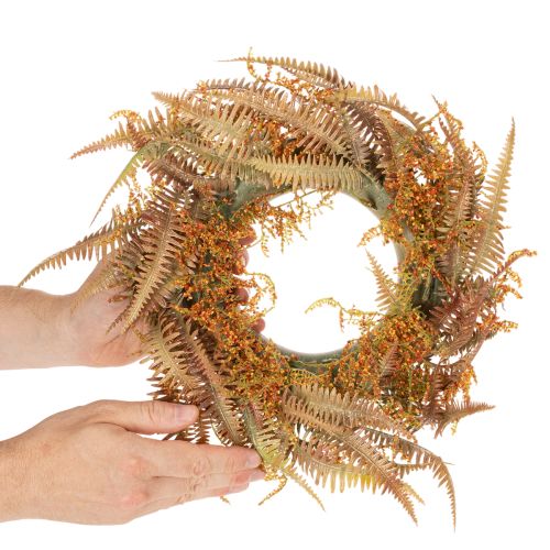 Künstlicher Farnkranz aus Kunststoff in Herbstfarben, 35 cm | Floristik24.ch