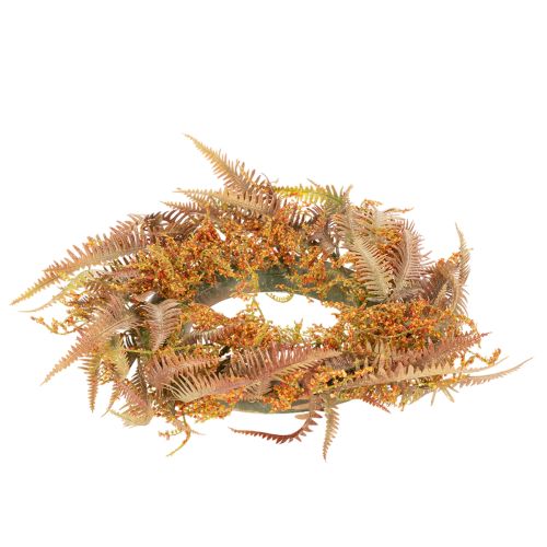 Künstlicher Farnkranz aus Kunststoff in Herbstfarben, 35 cm | Floristik24.ch