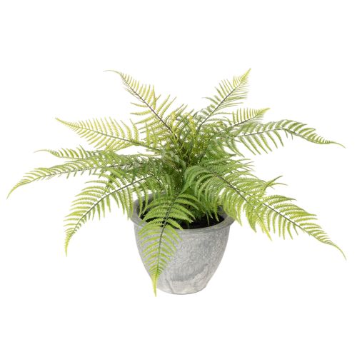 Künstlicher Farn im grauen Pflanztopf 35 cm Grün für Innenräume
