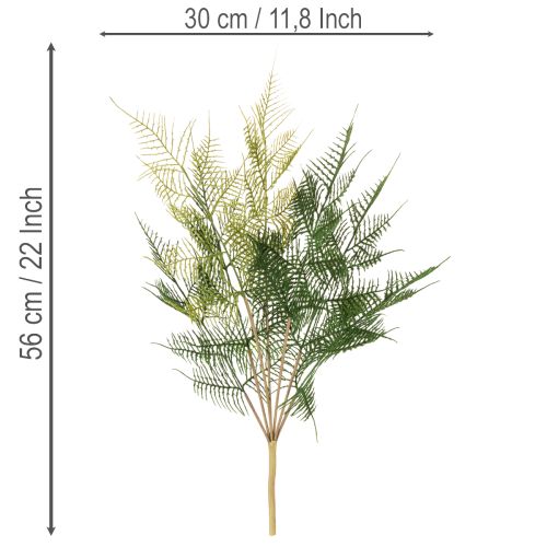 Künstlicher Farnzweig aus Kunststoff grün 56cm für Dekorationen | Floristik24.ch