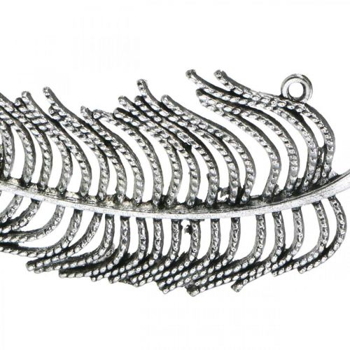 Floristik24 Federn zum Dekorieren, Streudeko, Metallfedern, Schmuckbasteln Silbern L8cm 10St